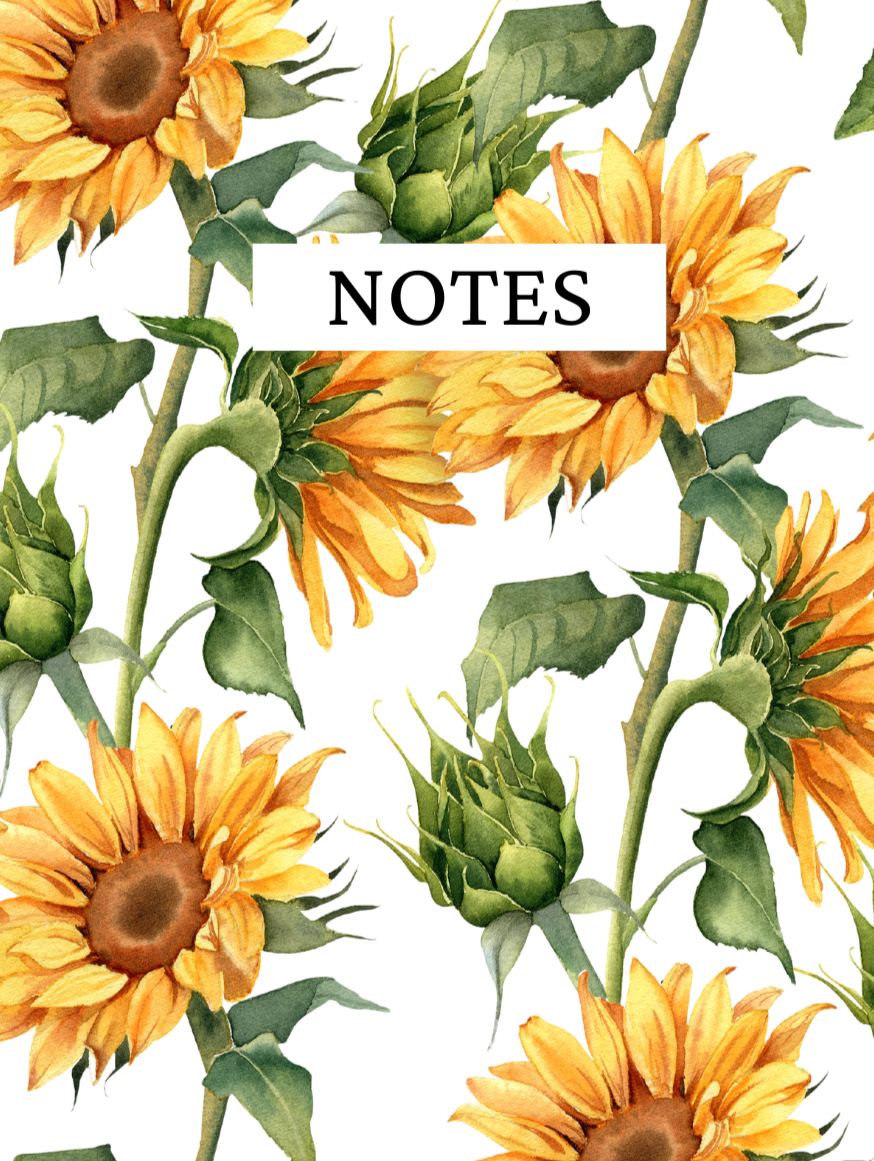 1J Handmade Hardcover Journal Sunflowers