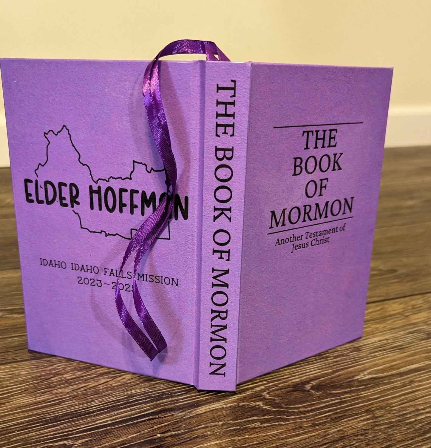 1M Hardcover Handmade Missionary Book of Mormon Purple