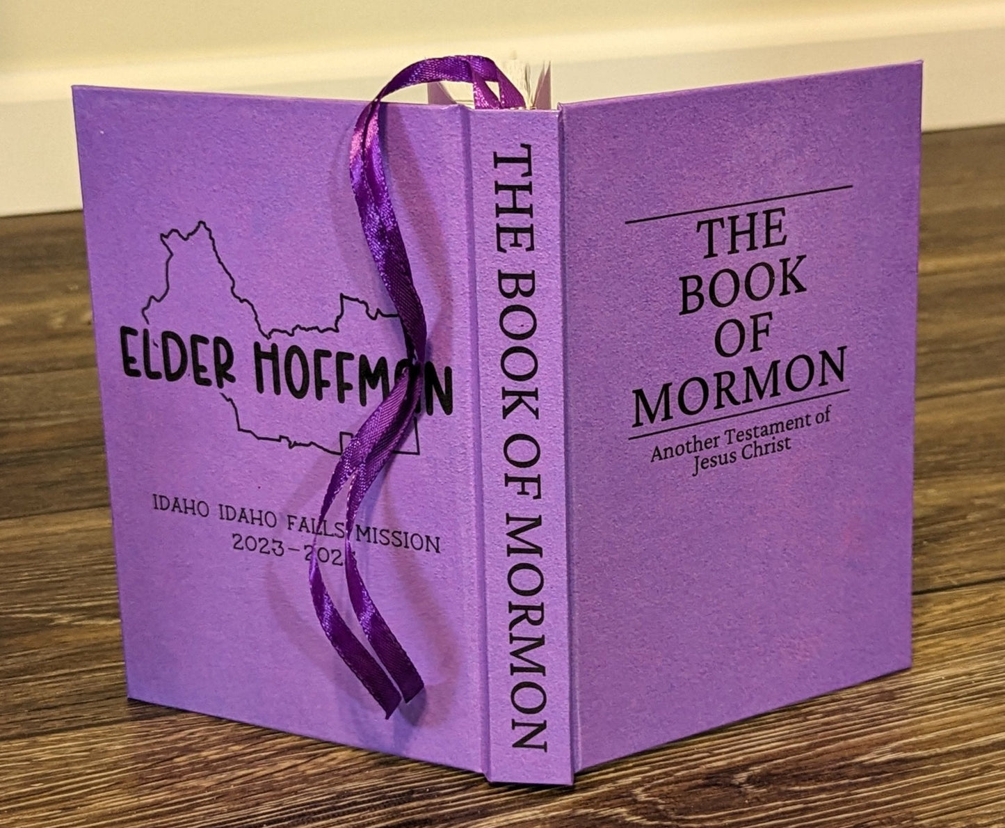1M Hardcover Handmade Missionary Book of Mormon Purple