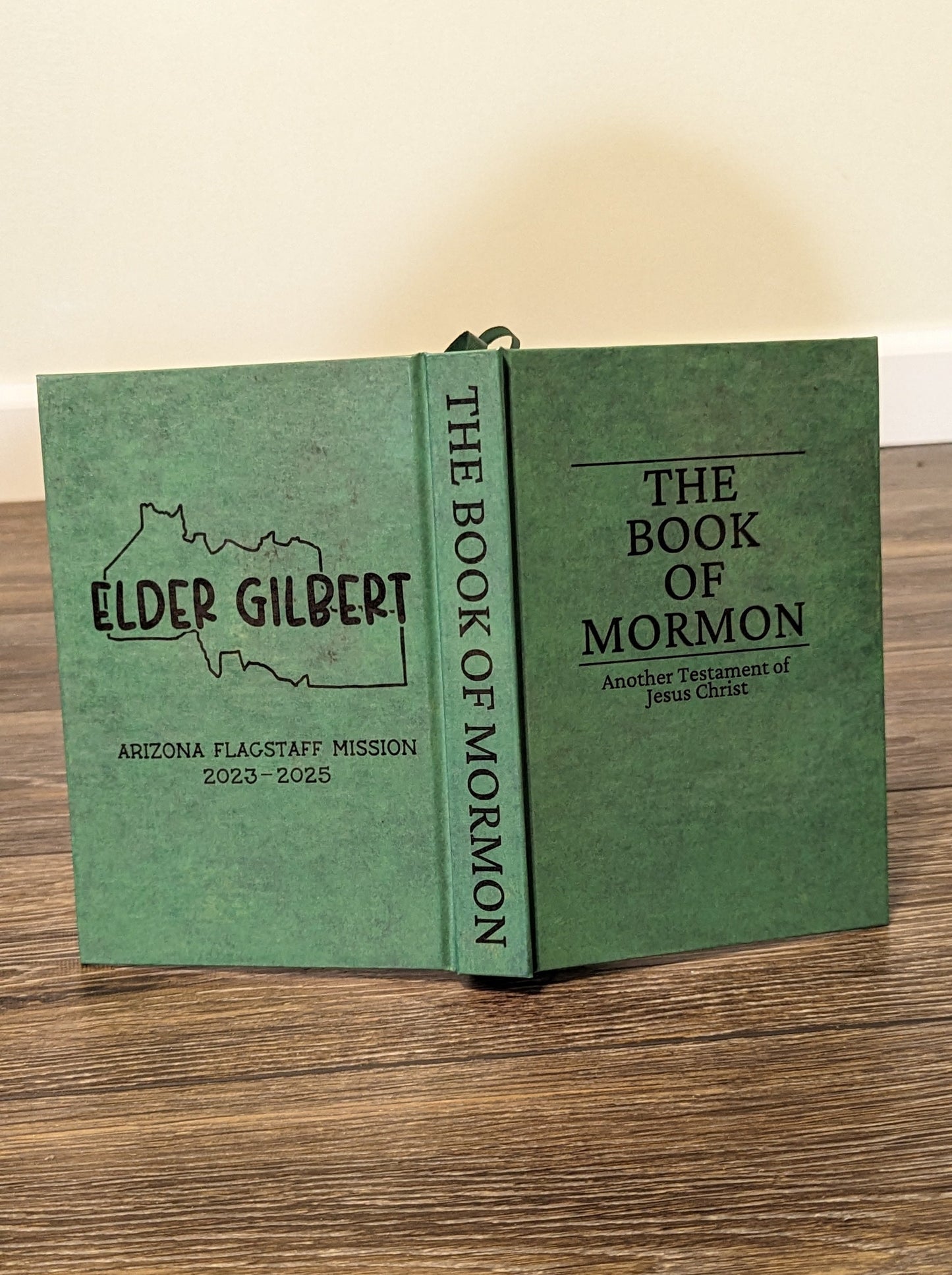 8M Hardcover Handmade Missionary Book of Mormon Green