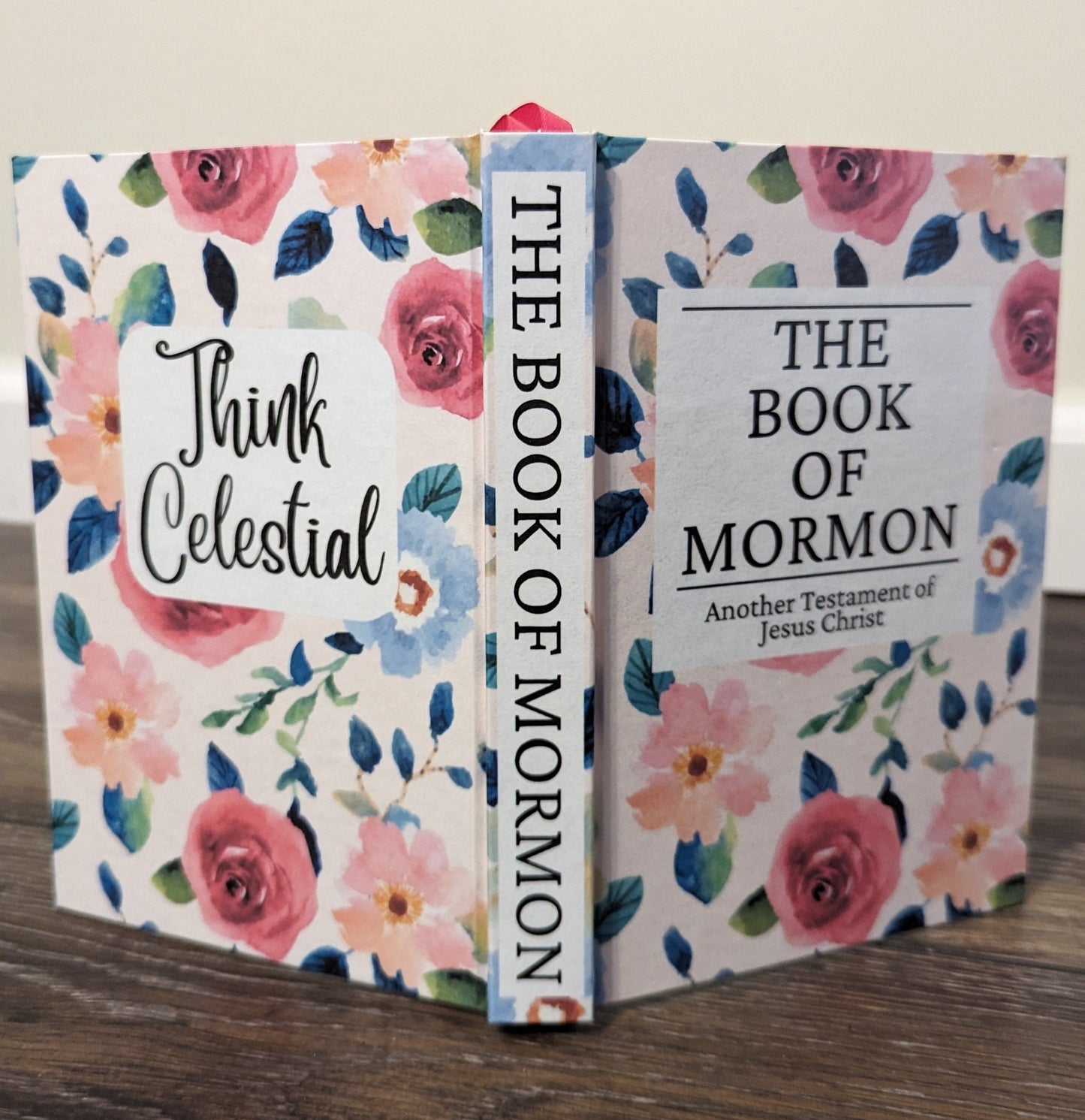 17F Hardcover Handmade Floral Book of Mormon