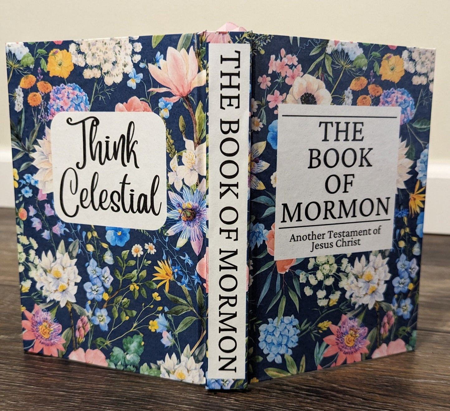 15F Hardcover Handmade Floral Book of Mormon