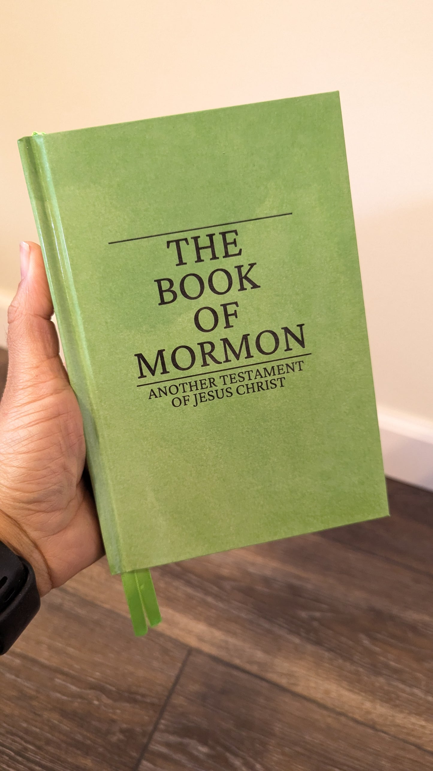 13M Hardcover Handmade Missionary Book of Mormon light green