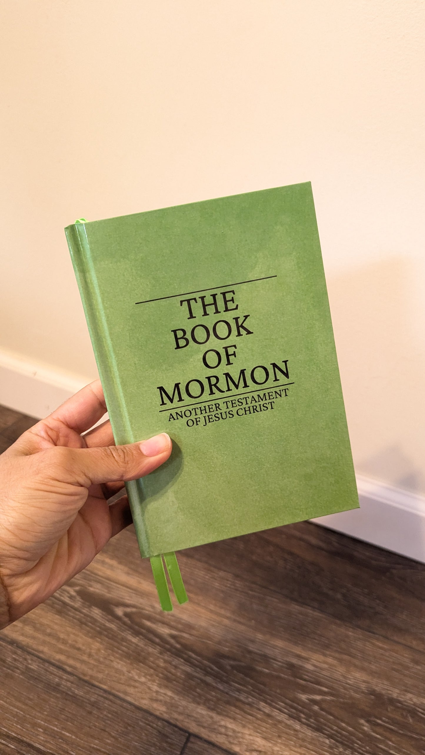 13M Hardcover Handmade Missionary Book of Mormon light green