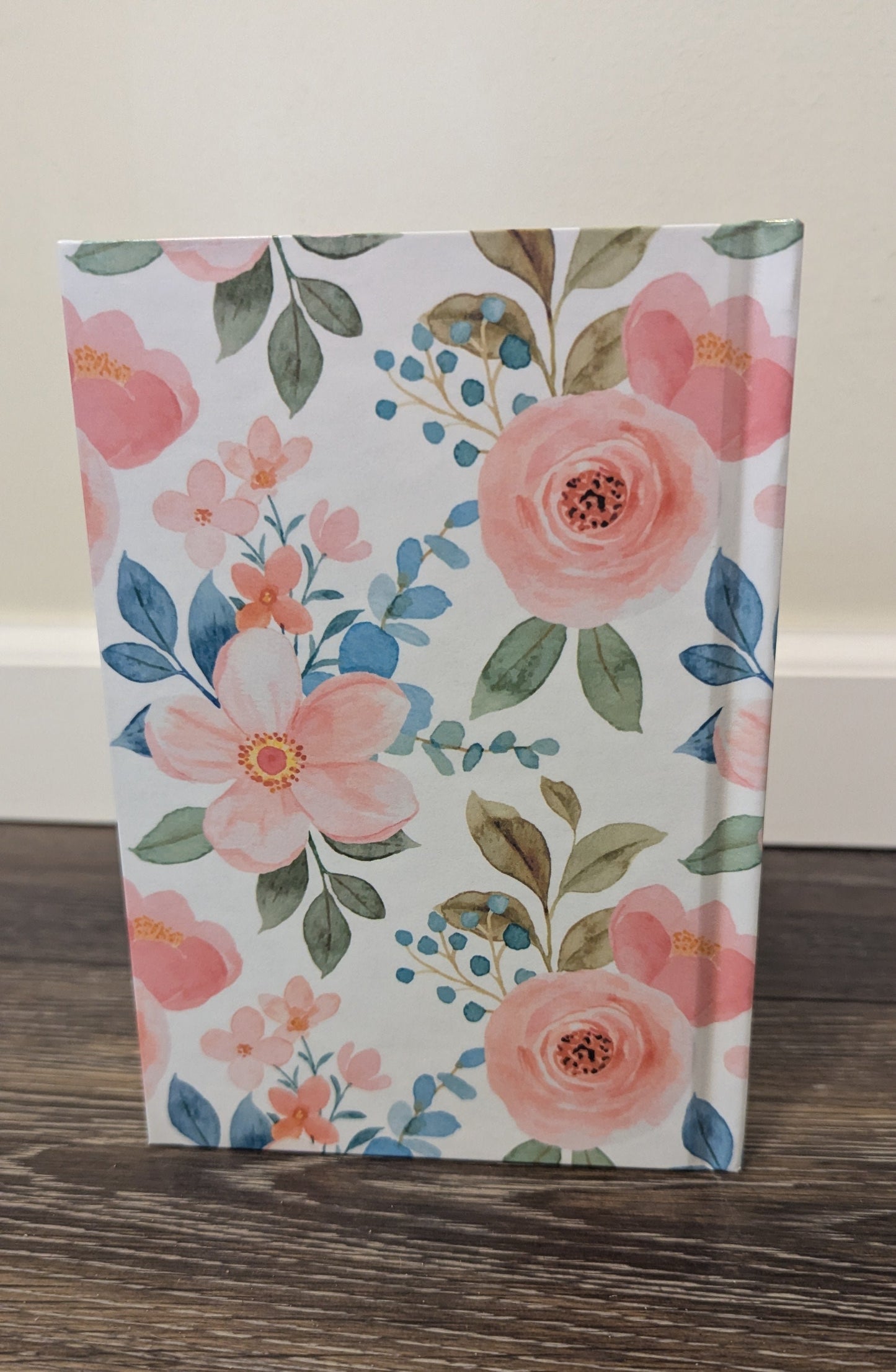 2J Handmade Hardcover Journal pink flowers
