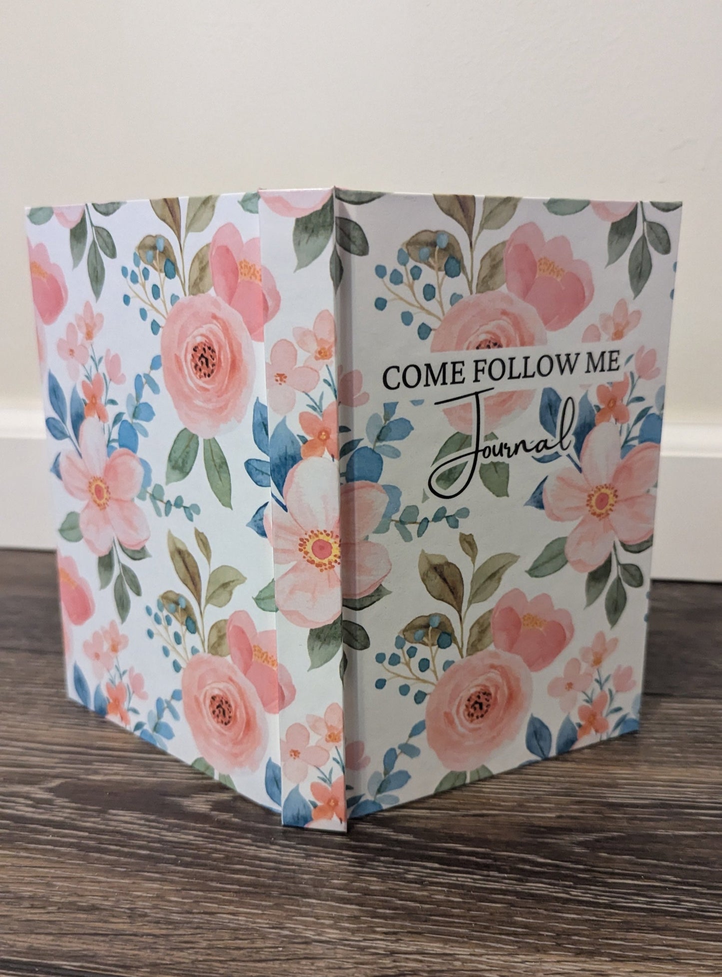 2J Handmade Hardcover Journal pink flowers
