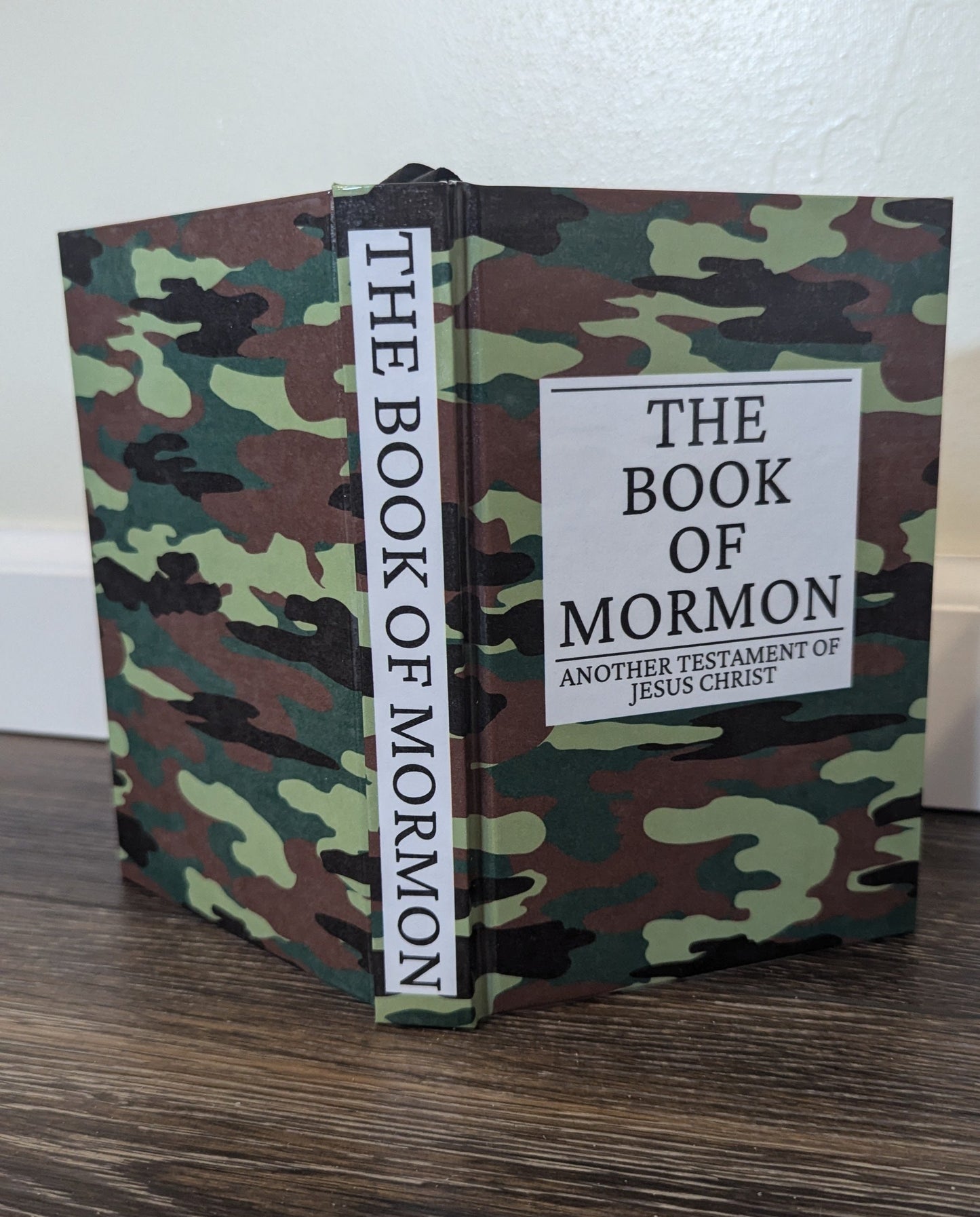 15C Hardcover Handmade Book of Mormon Green Camo