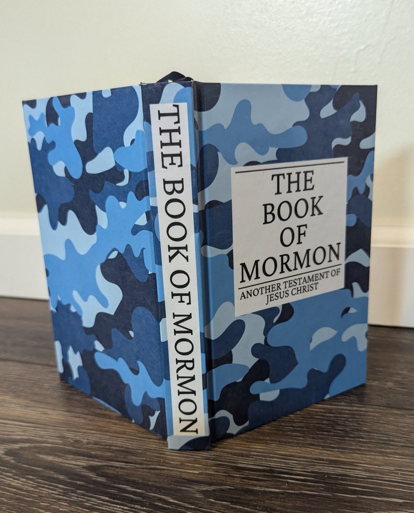 14C Hardcover Handmade Book of Mormon Blue Camo