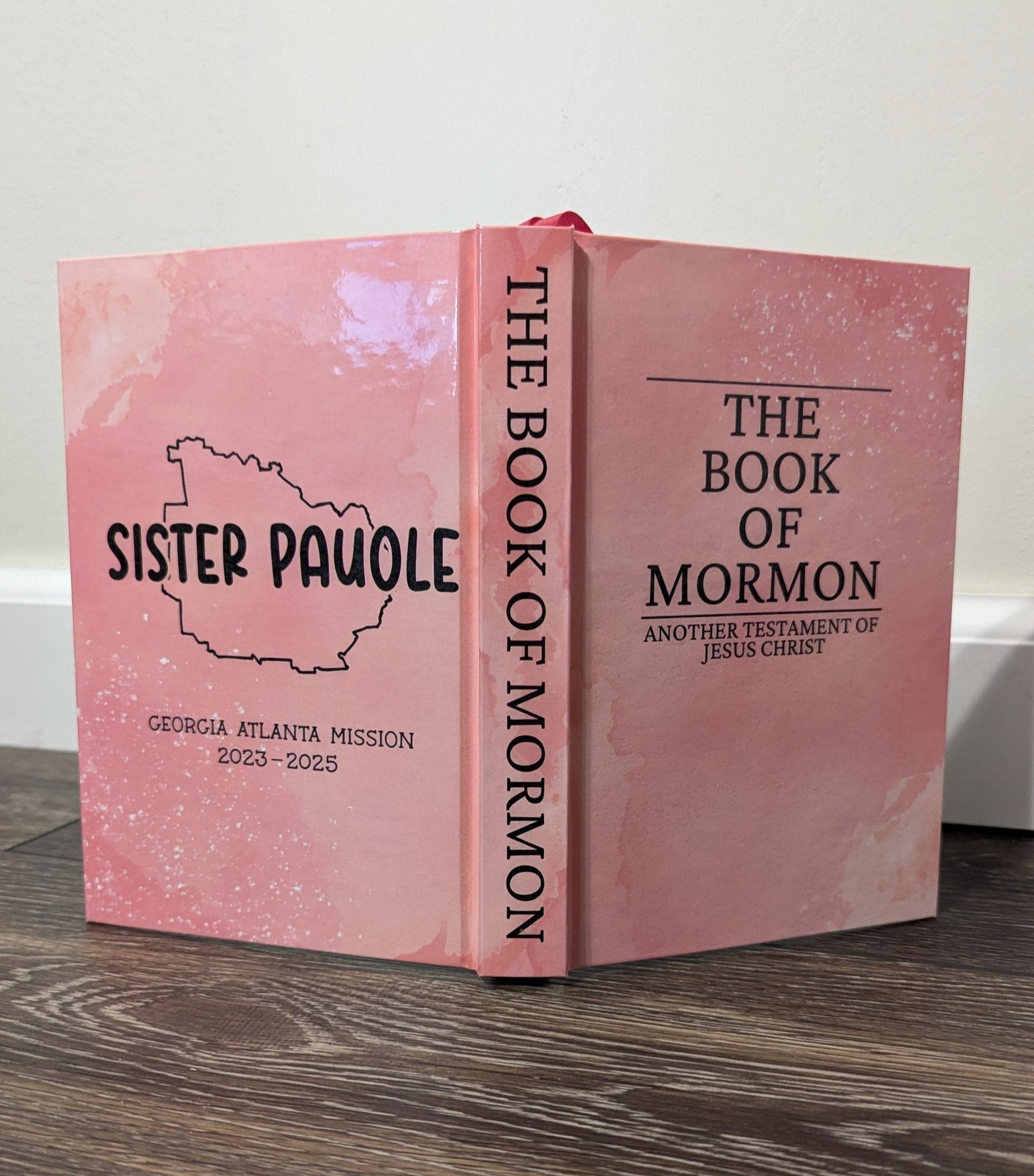 18M Hardcover Handmade Book of Mormon Pink Sky