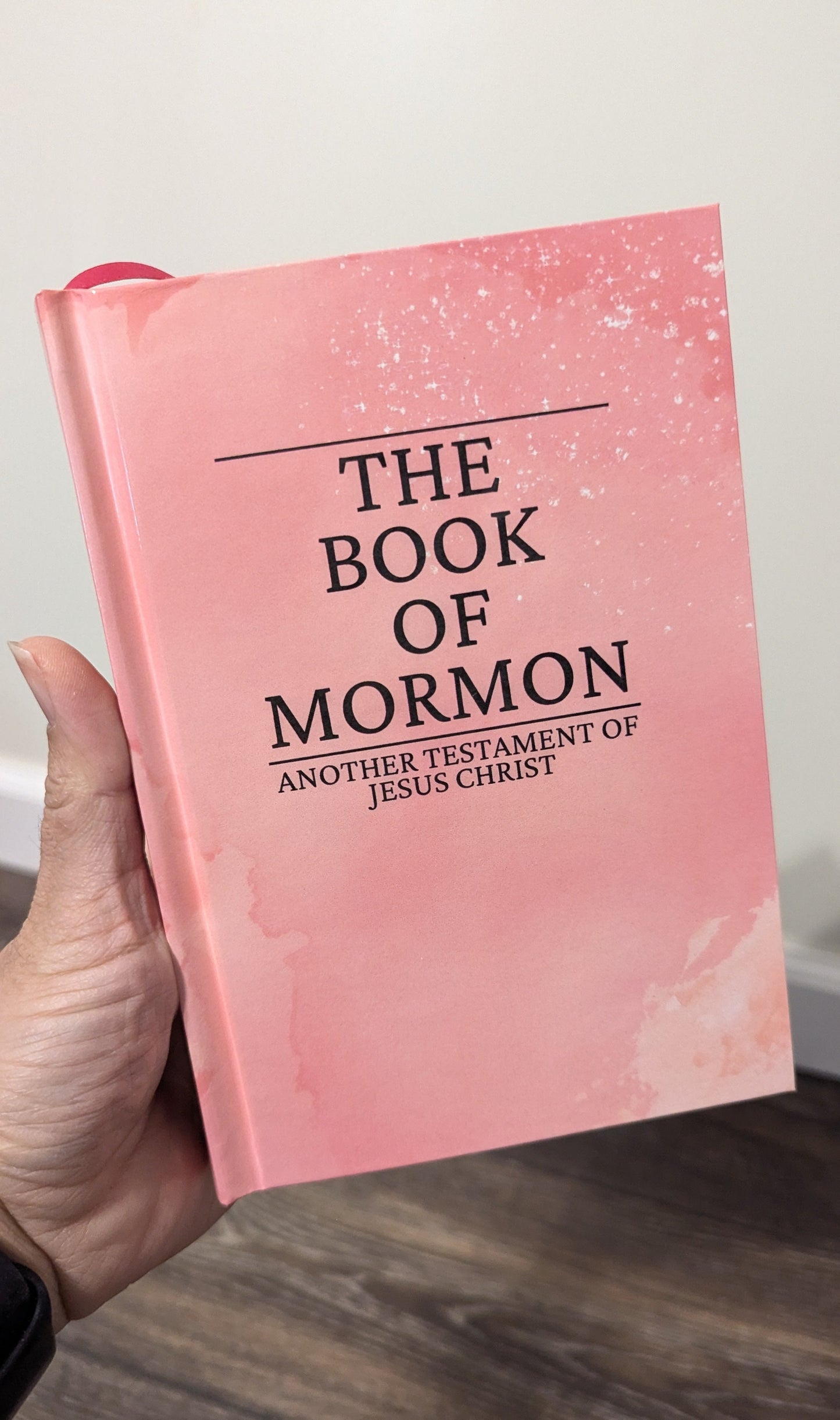 18M Hardcover Handmade Book of Mormon Pink Sky