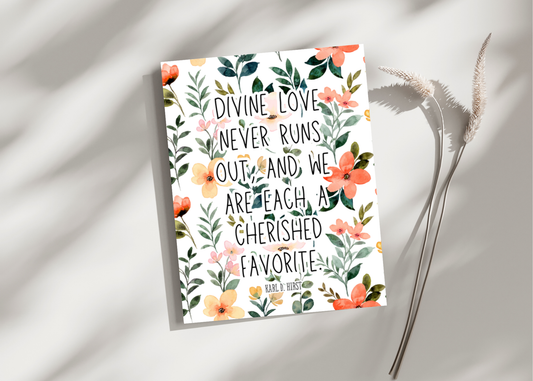 Divine love never... Greeting Card