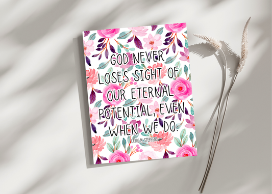 God never loses sight... Greeting Card