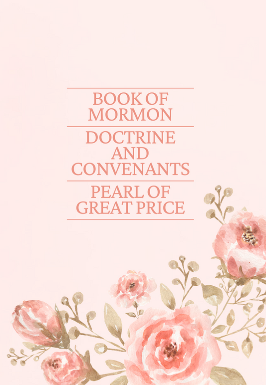 Floral design with text on a light pink background