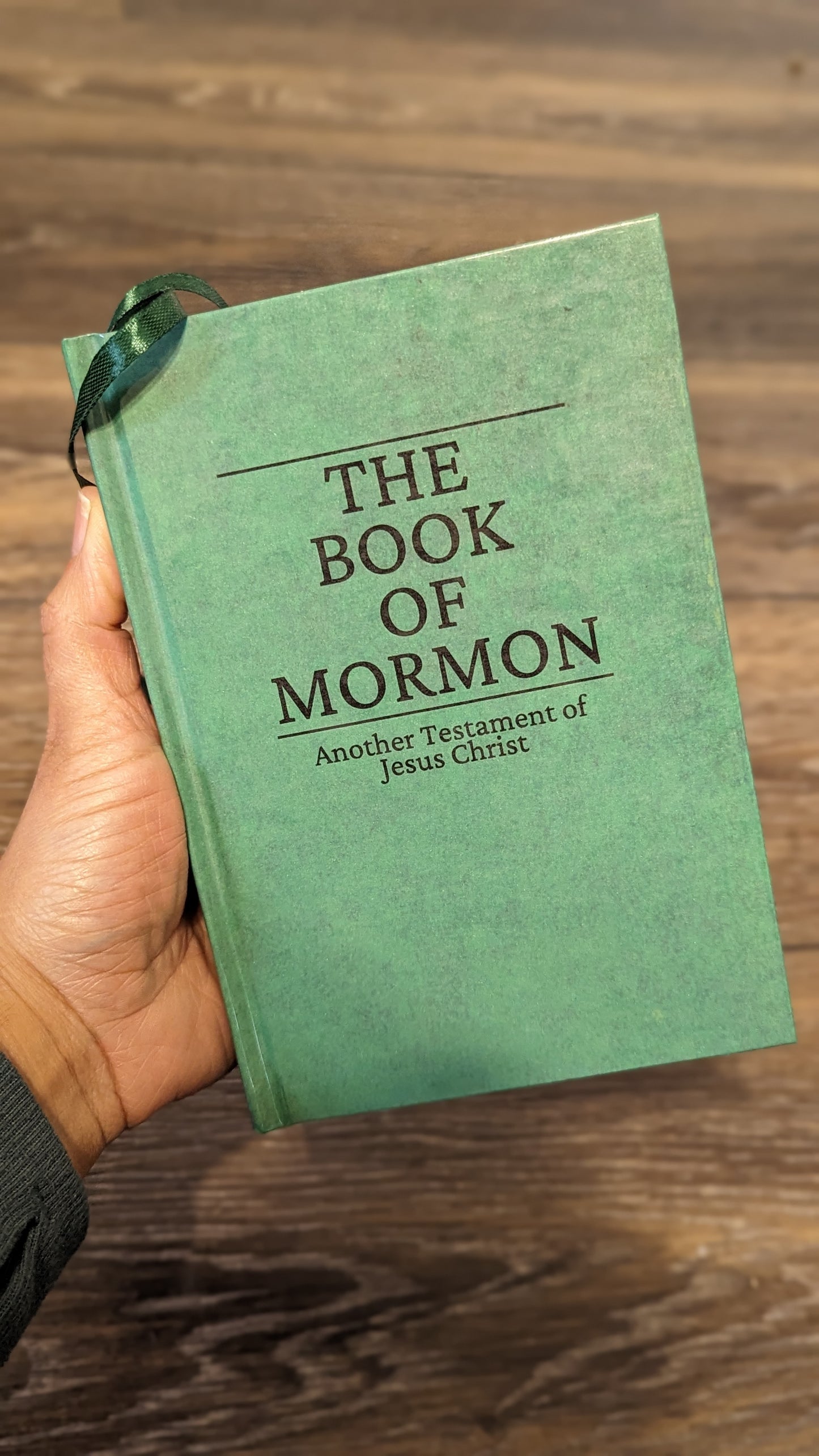 8M Hardcover Handmade Missionary Book of Mormon Green