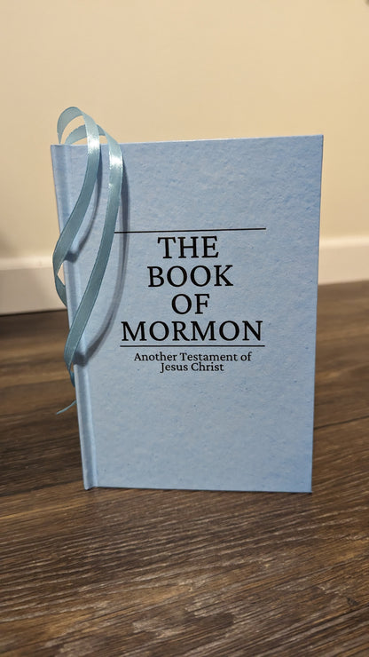 4M Hardcover Handmade Missionary Book of Mormon Light Blue