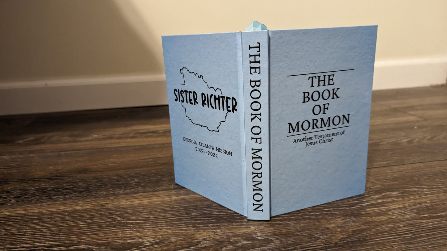 4M Hardcover Handmade Missionary Book of Mormon Light Blue