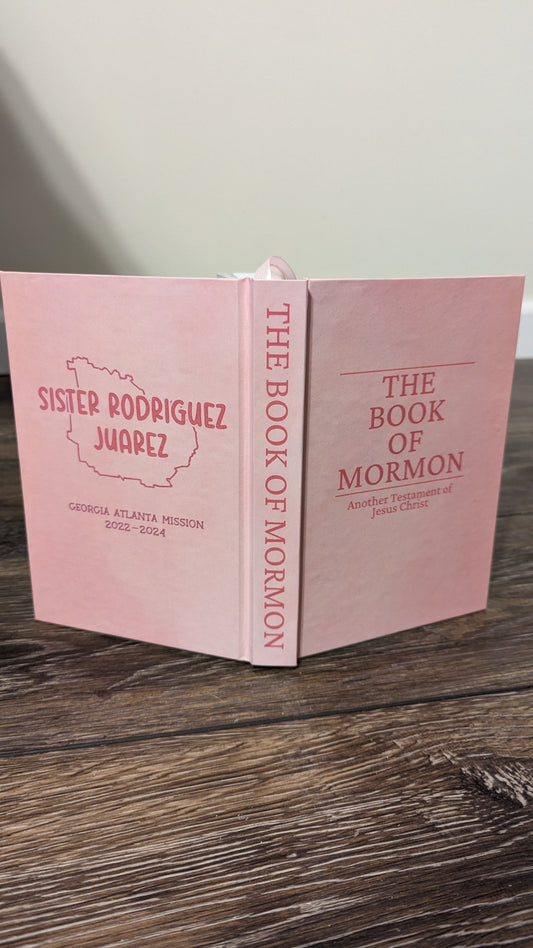 5M Hardcover Handmade Missionary Book of Mormon Pink