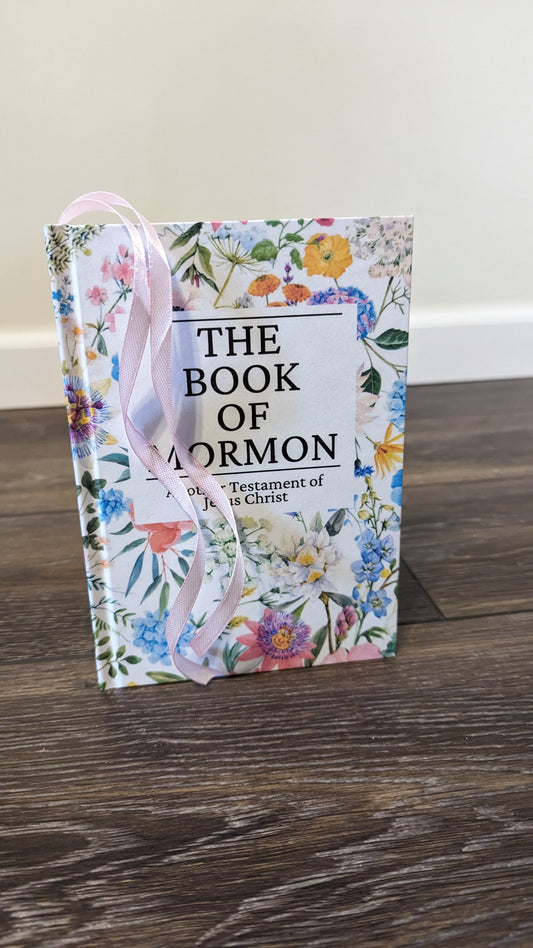 6F Hardcover Handmade Floral Book of Mormon