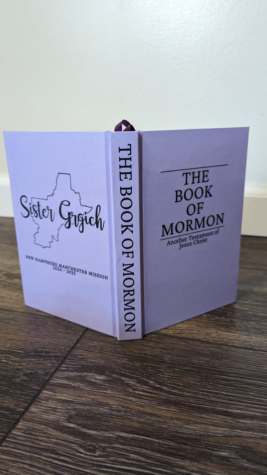 11M Hardcover Handmade Missionary Book of Mormon Light Purple