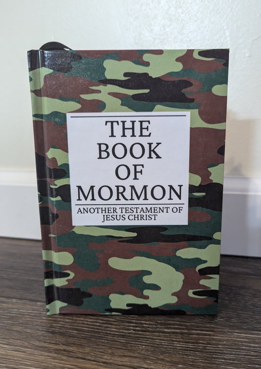 15C Hardcover Handmade Book of Mormon Green Camo