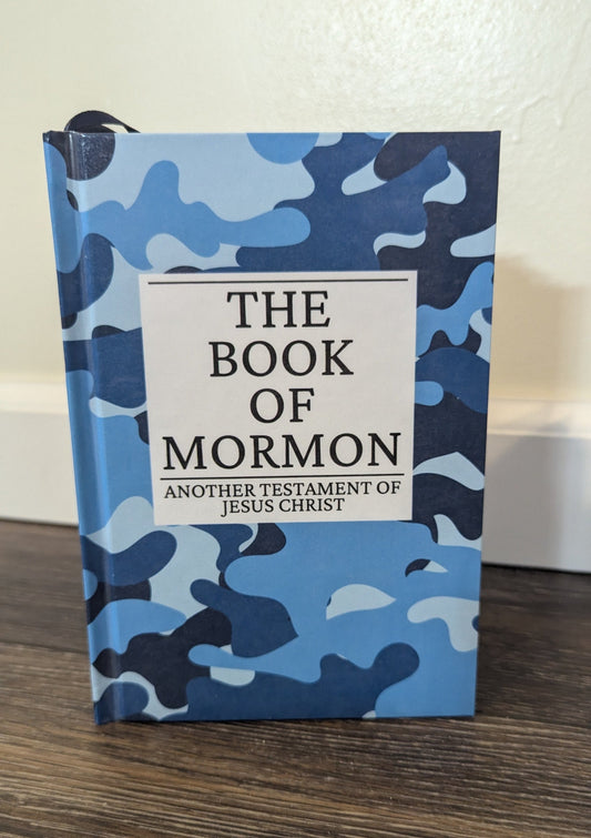 14C Hardcover Handmade Book of Mormon Blue Camo