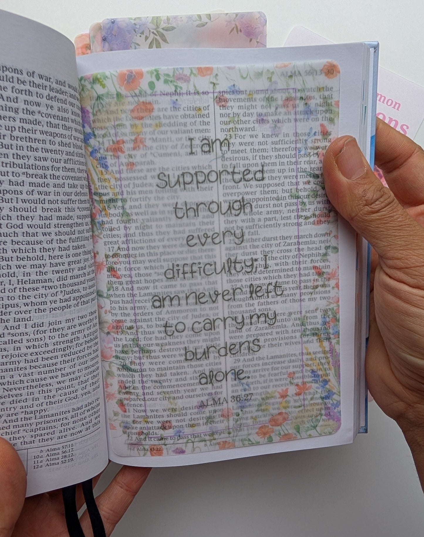 Book of Mormon Tip-Ins. Affirmation Translucent Vellum Inserts. 16-Piece Set