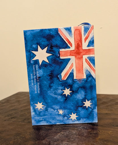 Hardcover Missionary Book of Mormon Watercolor Temple and Flag