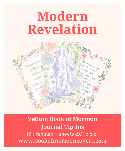 Book of Mormon Journal Tip-Ins. General Conference Insight Vellum Inserts. 16-Piece Set