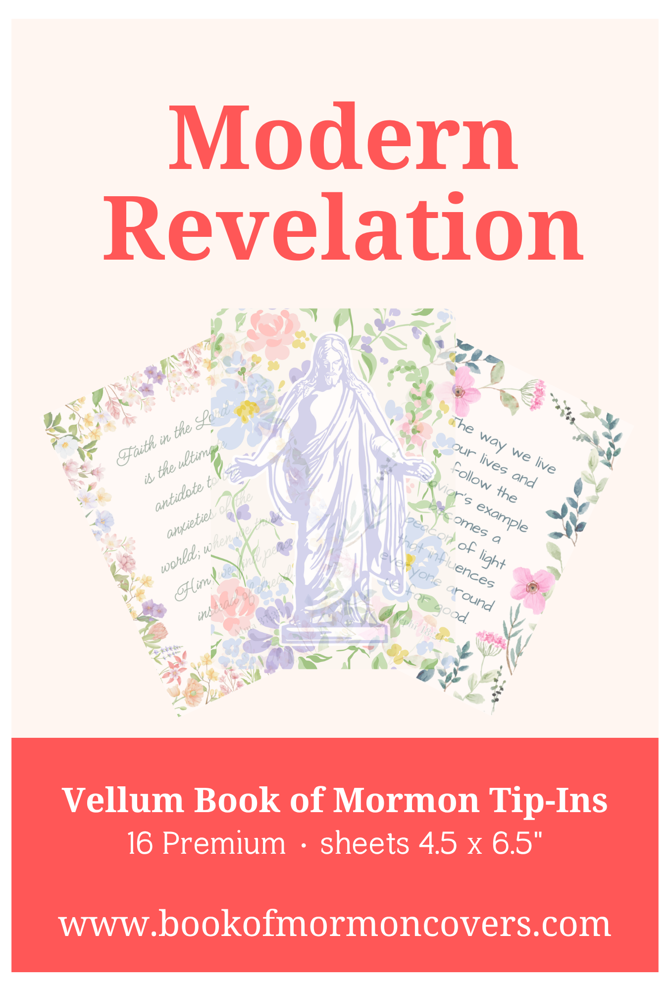 Book of Mormon Tip-Ins. General Conference Insight Vellum Inserts. 16-Piece Set
