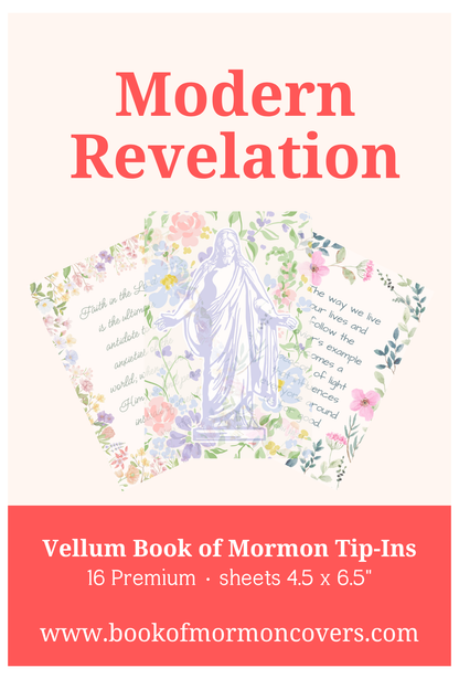 Book of Mormon Tip-Ins. General Conference Insight Vellum Inserts. 16-Piece Set