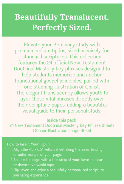 New Testament Seminary Doctrinal Mastery Vellum inserts. 25-Piece Set