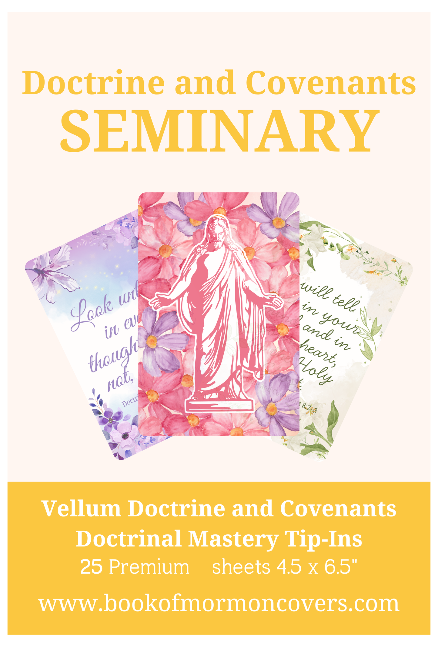 Doctrine and Covenants Seminary Doctrinal Mastery Vellum inserts. 25-Piece Set