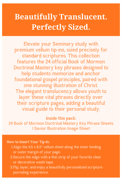 Book of Mormon Seminary Doctrinal Mastery Vellum inserts. 25-Piece Set