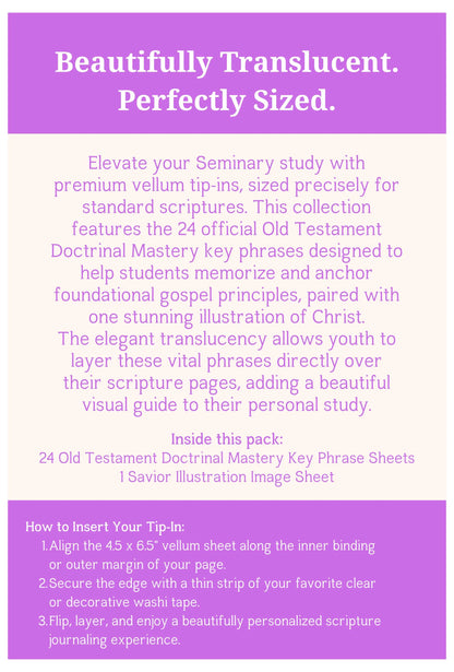 Old Testament Seminary Doctrinal Mastery Vellum inserts. 25-Piece Set